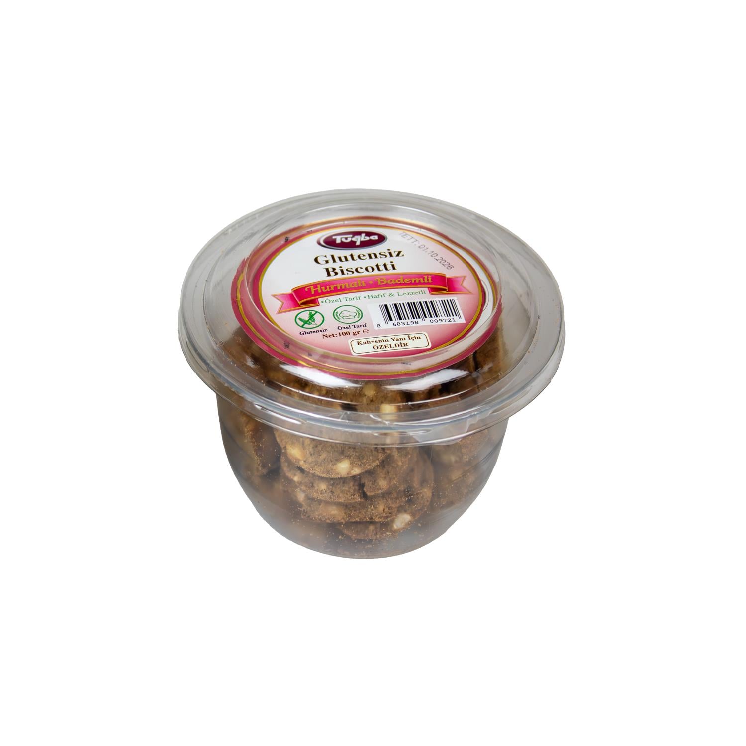 Glutensiz Biscotti (Hurmalı-Bademli) 100 gr 
