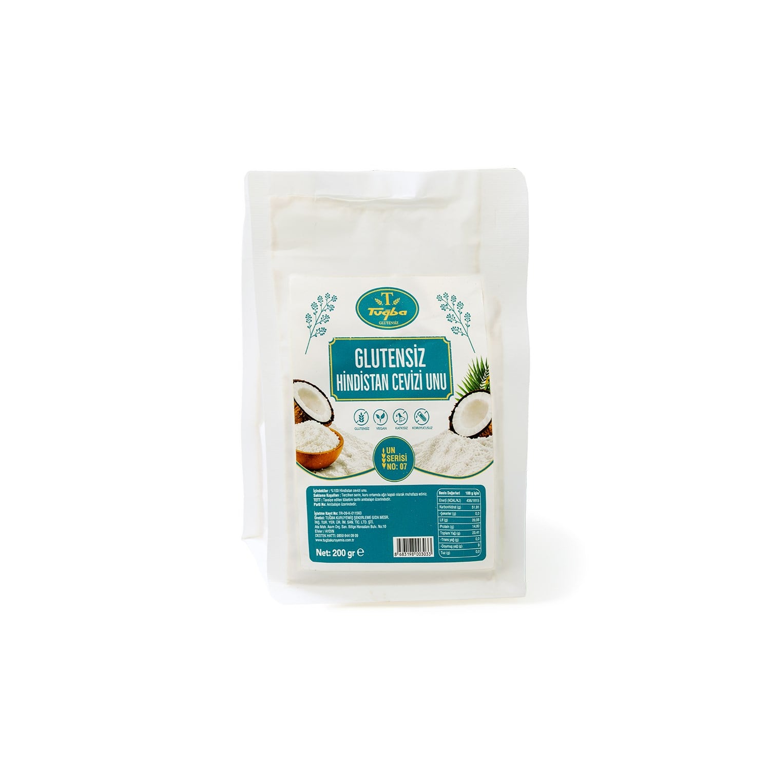 Glutensiz Hindistan Cevizi Unu 200 gr