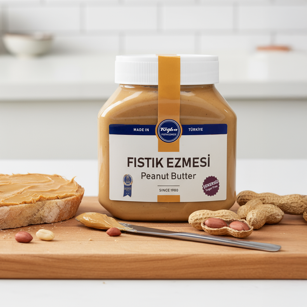 Şekersiz Parçacıklı Fıstık Ezmesi 650 gr 