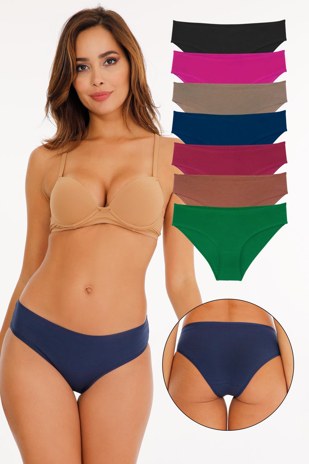 Kadın Pamuklu Karışık Renkli 7 Li Slip Külot  KARIŞIK