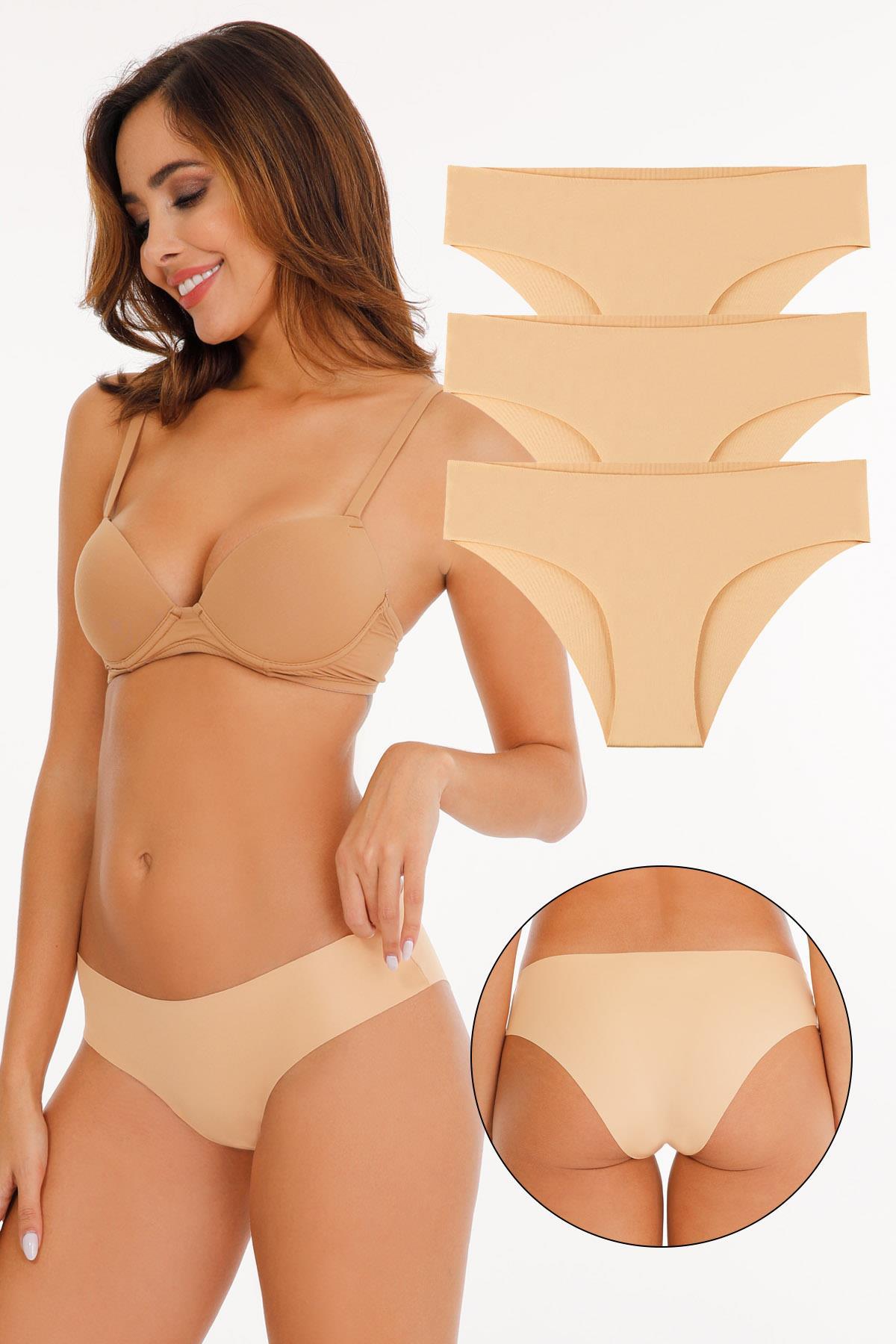 Sensu Kadın Lazer Kesim Külot 3lü Paket Set TEN
