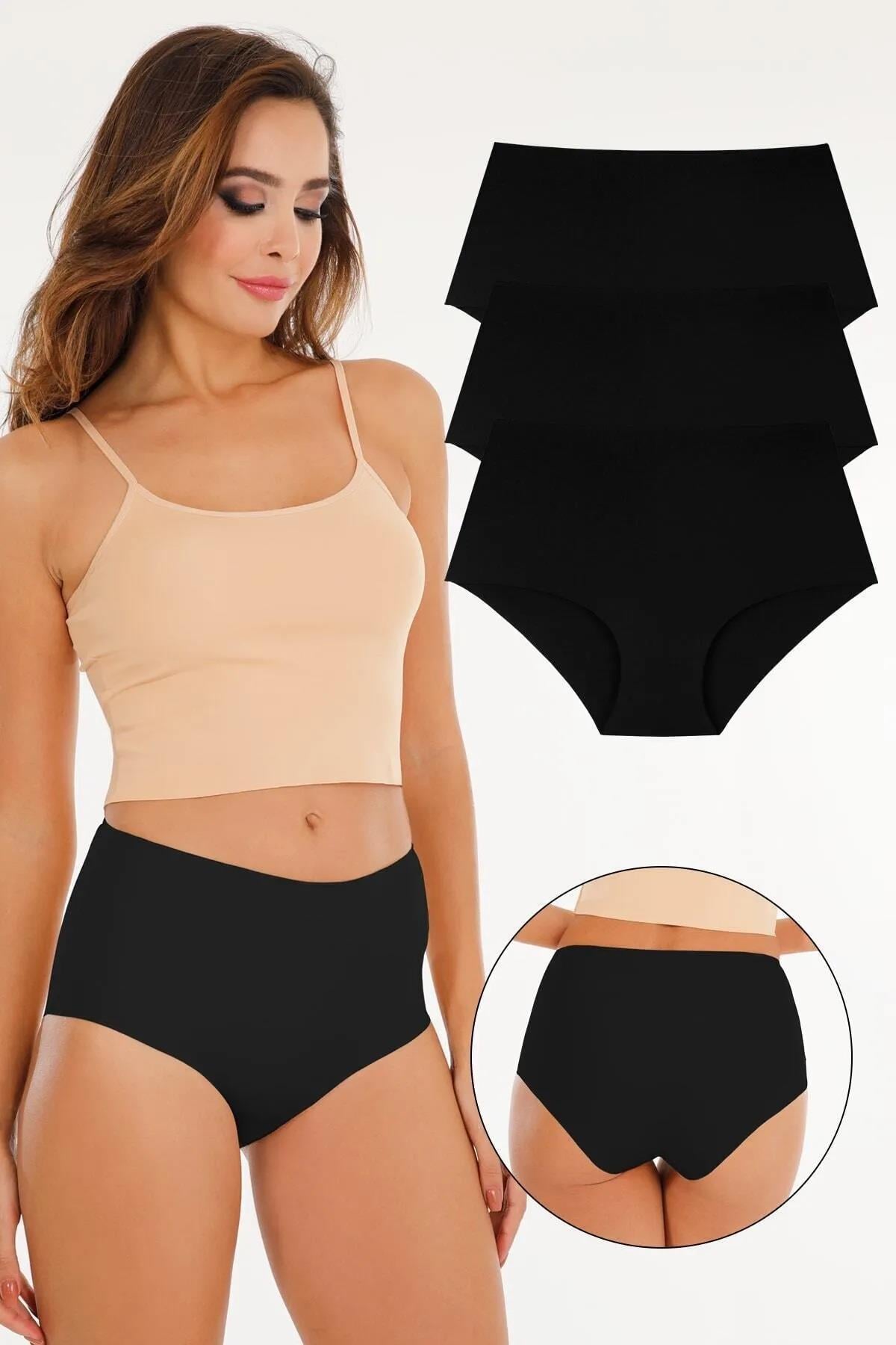 Sensu Kadın Yüksek Bel Lazer Kesim 3Lü Külot Set KTS2011 MODEL4