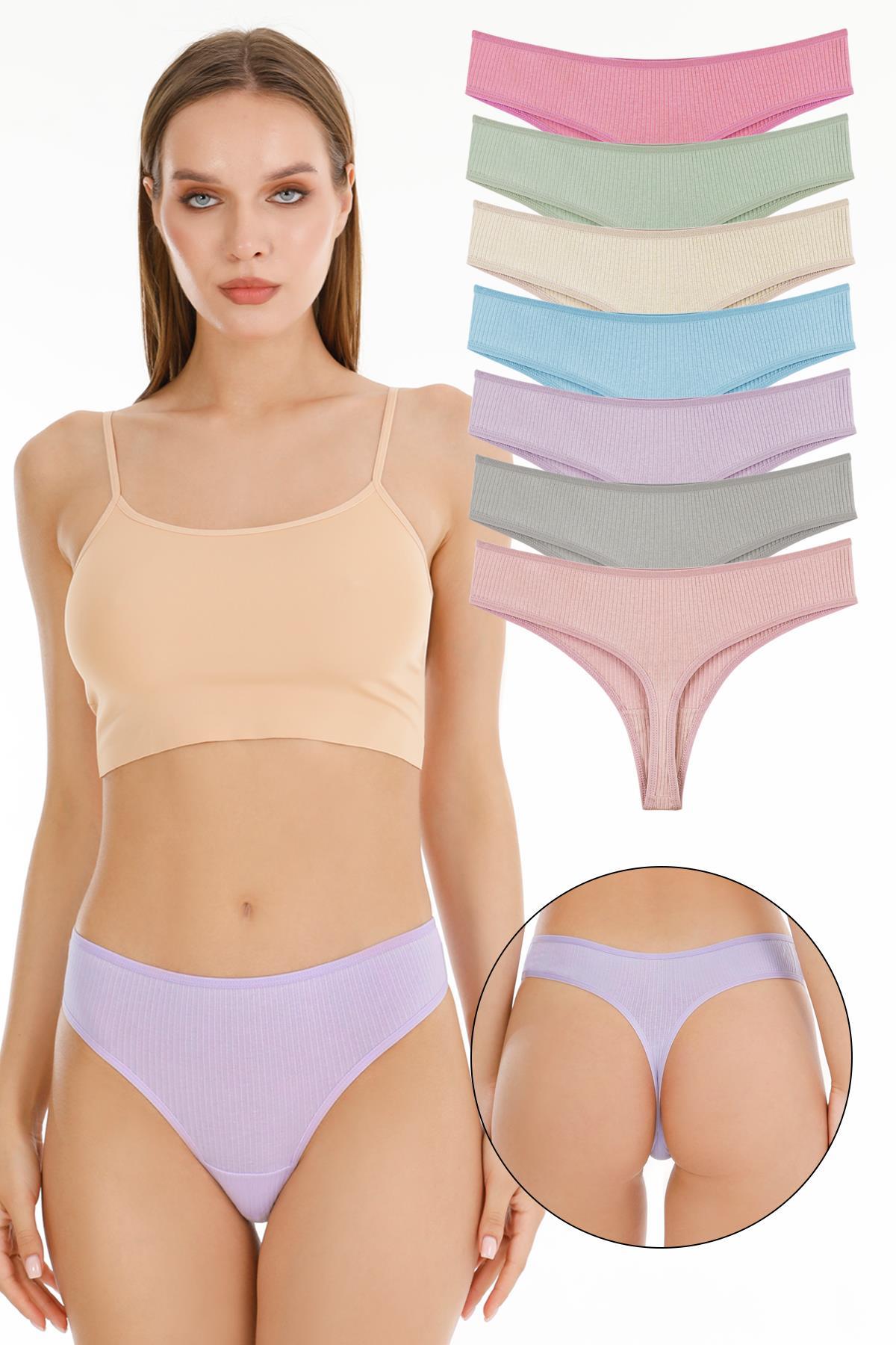 Kadın Fitilli Brazilian Tanga 7 li Paket Set  MODEL5