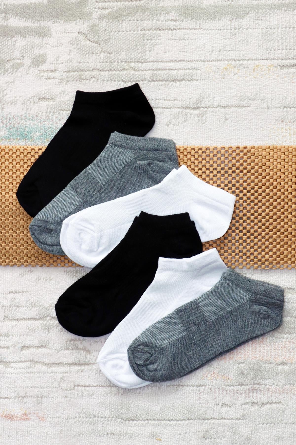 Sensu File Örgü Unisex 6 Lı Patik Çorap