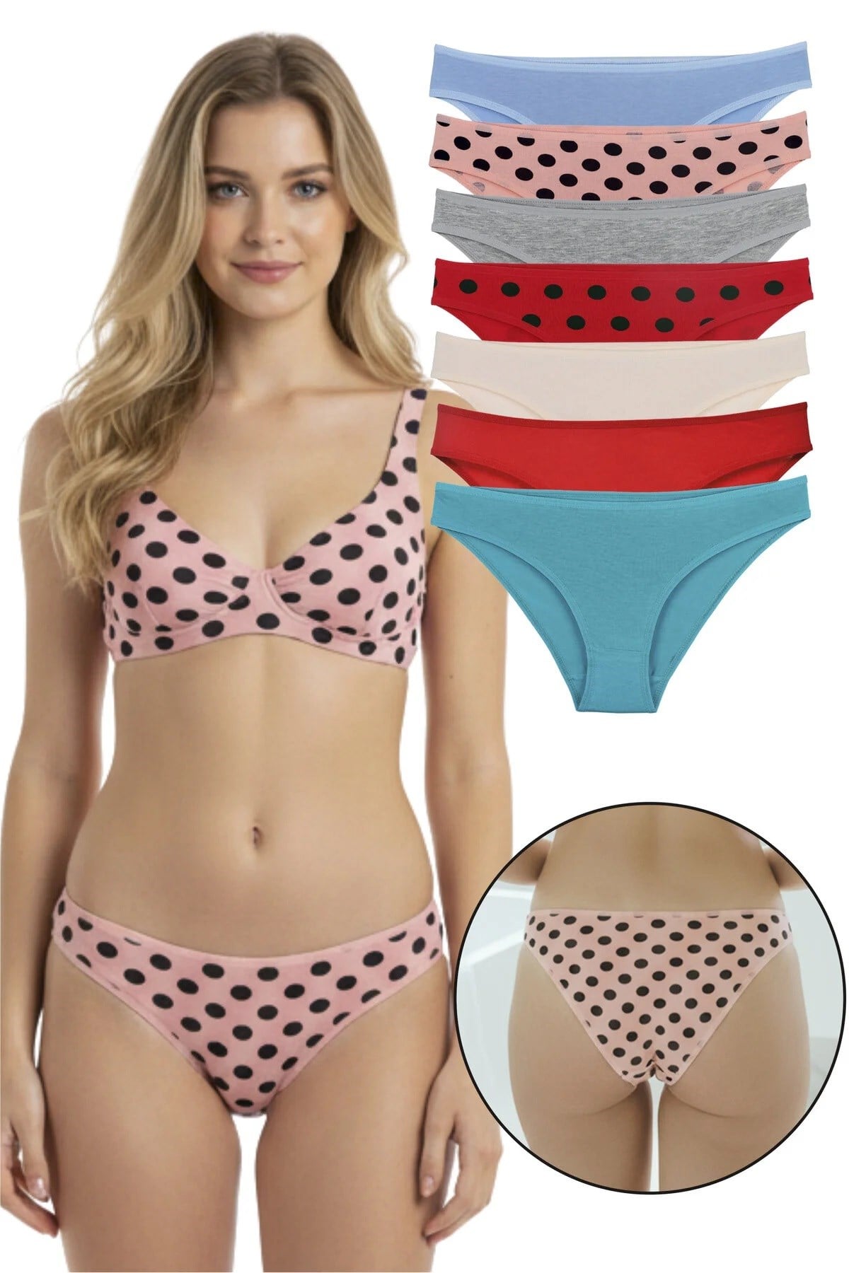Sensu Kadın 7 li Puantiyeli Model Külot Set