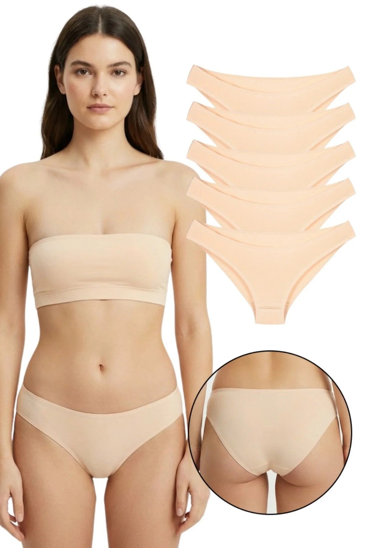 Sensu Kadın Basic Siyah Bikini Model 5li Külot Paket KTS1057 1058