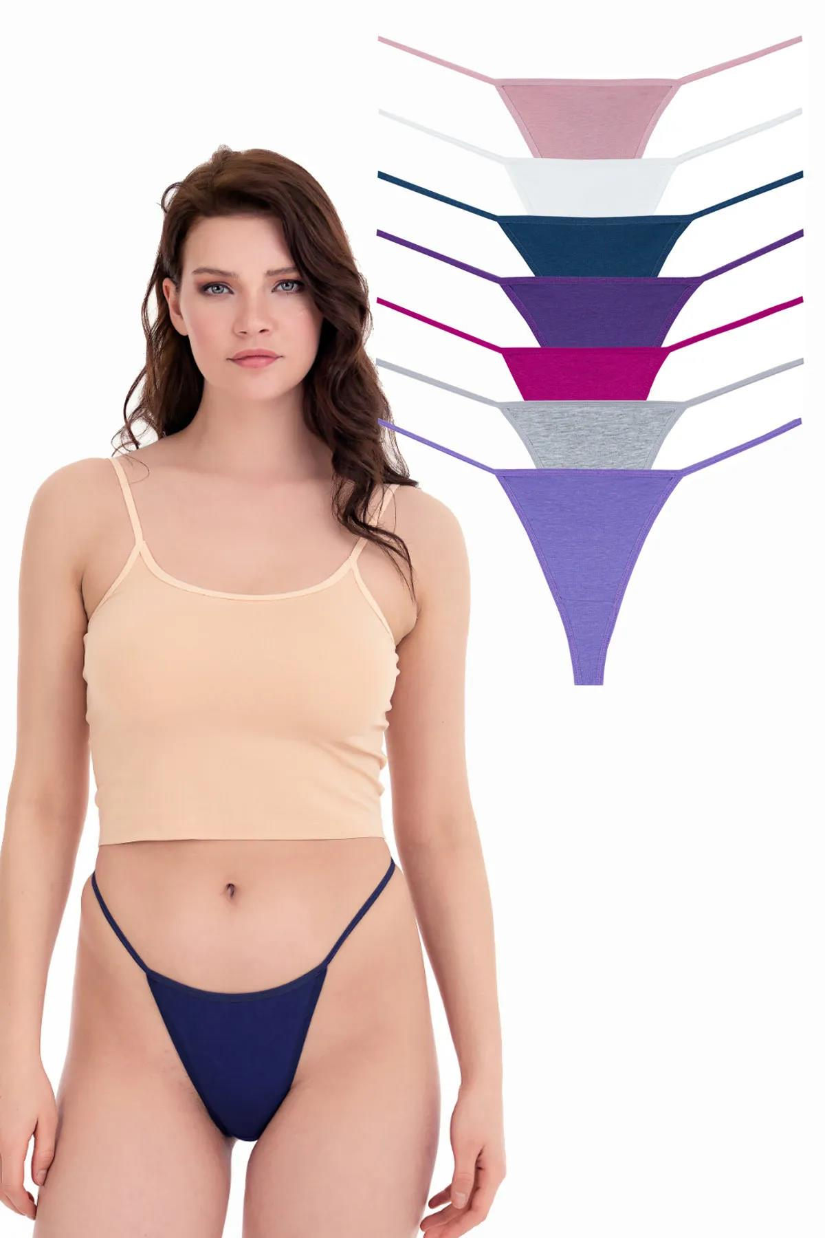 Sensu Kadın İpli Brazilian Tanga 7li Külot Set Karışık Renkler KTS3022 MODEL7