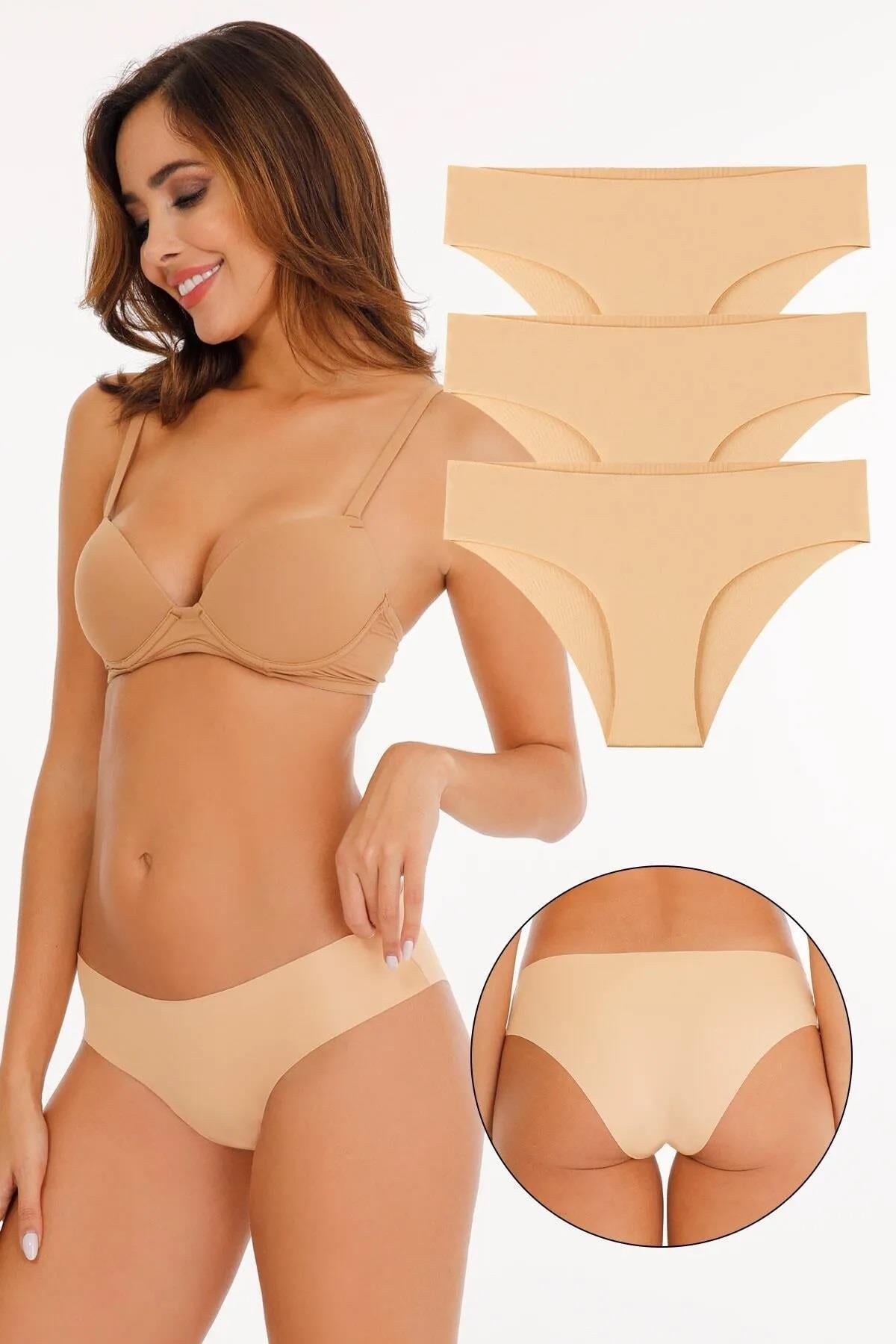 Sensu Kadın Lazer Kesim Likralı Külot 3'lü Paket Set TEN