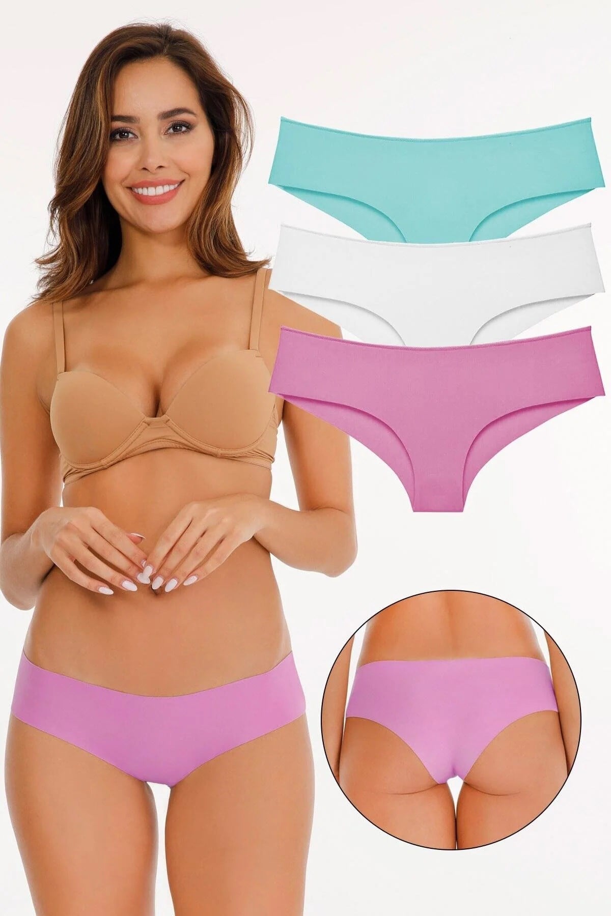Sensu Kadın Panty Lazer Kesim Külot 3 lü Paket Set