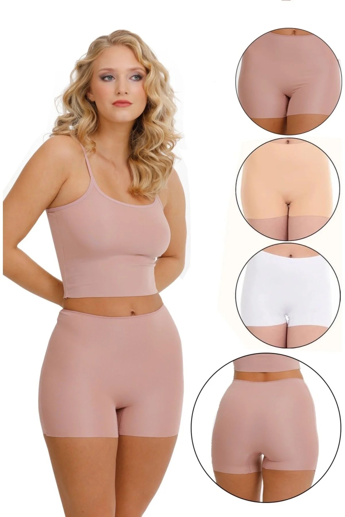 Sensu Lazer Kesim Yüksek Bel Şort 3 lü Set  MODEL3
