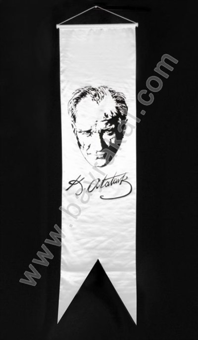 50x200cm.Saten Kumaş Kırlangıç Atatürk Resmi