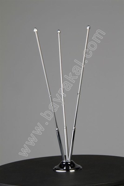 Üçlü Nikel Masa Bayrak Direği