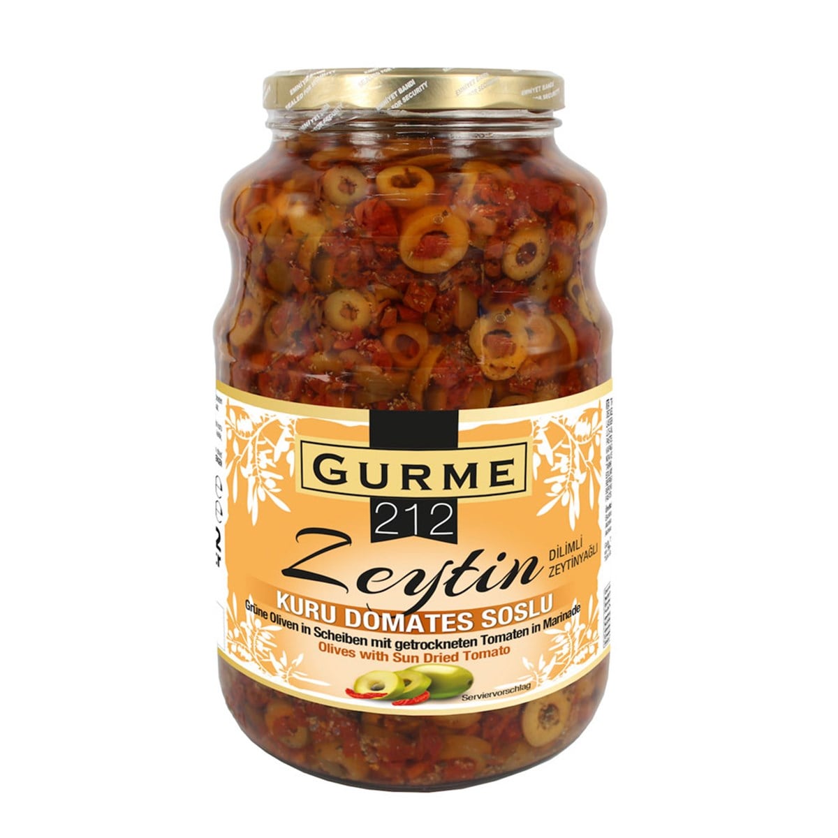 Gurme212 Kuru Domates Soslu Yeşil Dilimli Zeytin