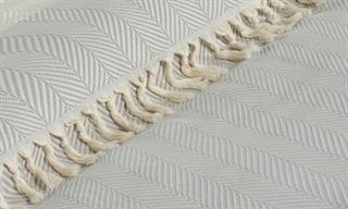 Çift Kişilik 200x250 Balık Sırtı Desen, Gri Renk, Pamuklu, Saçaklı, Yatak Örtüsü