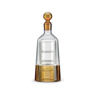 Pozzi Milano Fun-Classy Borosilikat 5 Prç. Set 4 Bardak 1 Şişe (Kapaklı) Amber