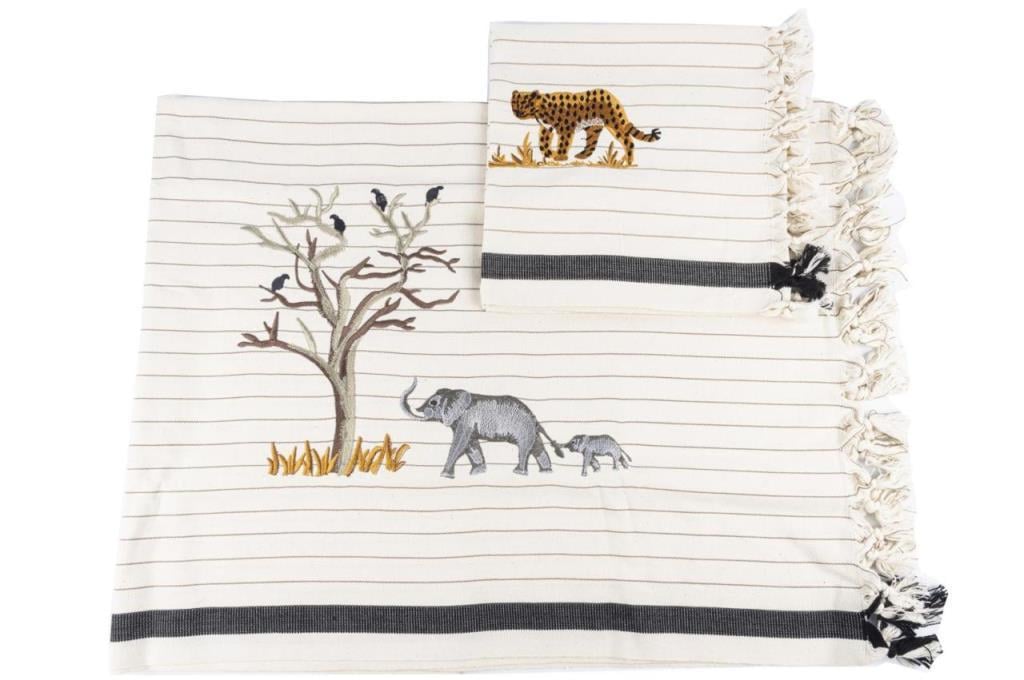 Mikasa Moor Banyo Set Çitalı Peşgir Filli Peştemal 2 Parça