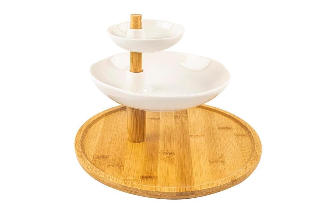 Mikasa Moor Beyaz 3lü Porselen Kek Standı 22x25 cm