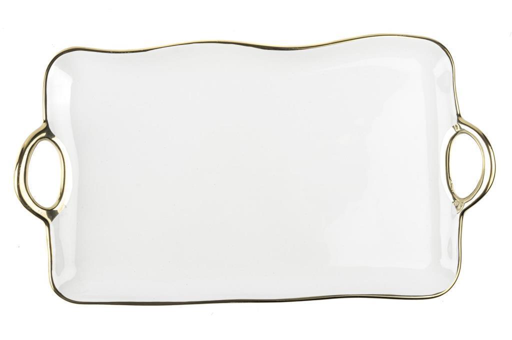 Mikasa Moor Gold Rimli Dikdörtgen Servis 34x20x4cm