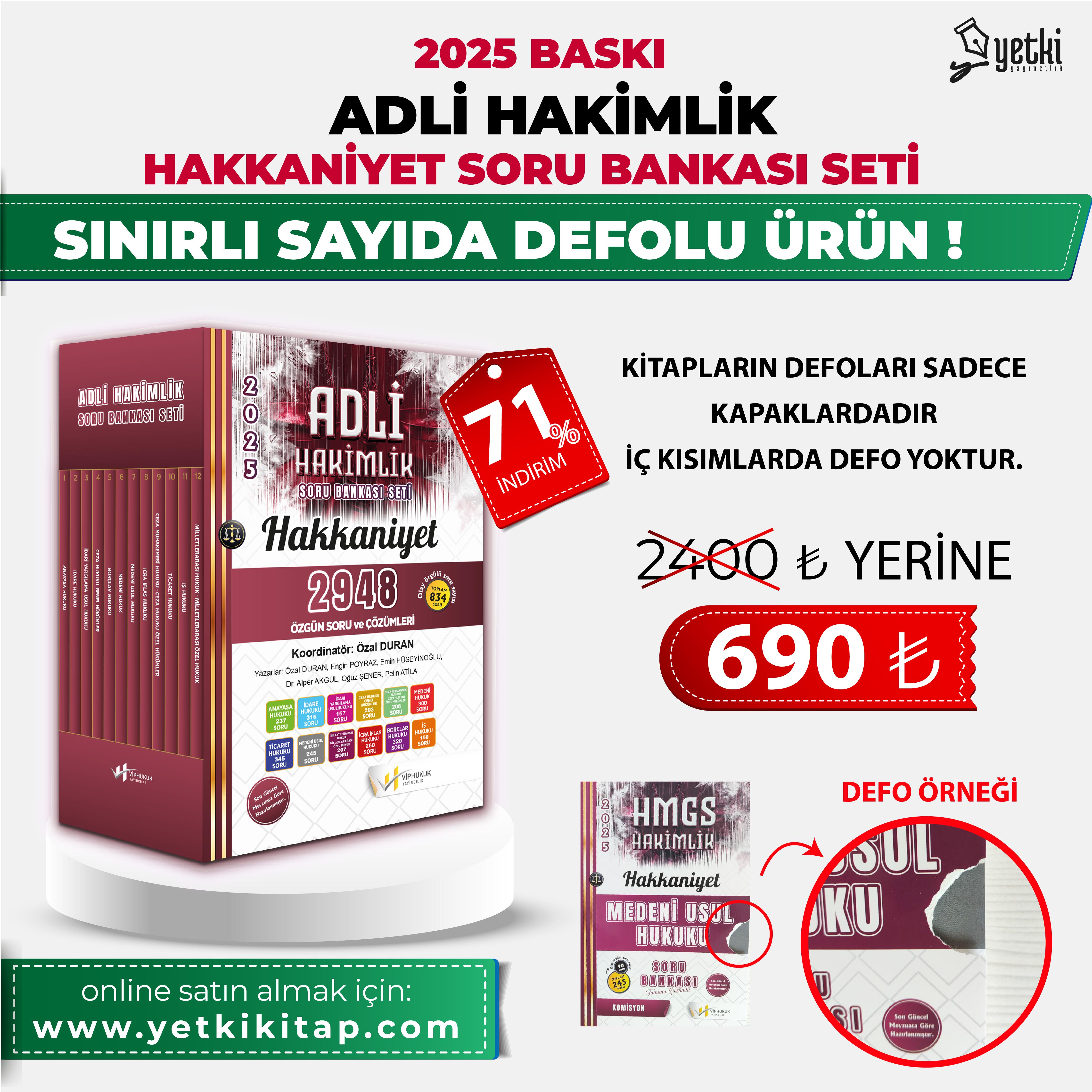 HAKKANİYET ADLİ HAKİMLİK SORU BANKASI SETİ 2025
