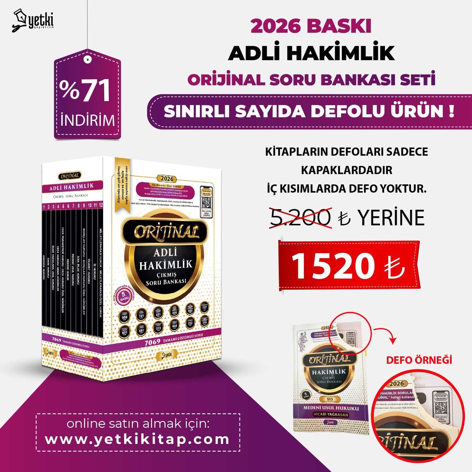 ORİJİNAL ADLİ HAKİMLİK ÇIKMIŞ SORU BANKASI SETİ 2026 (DEFOLU)