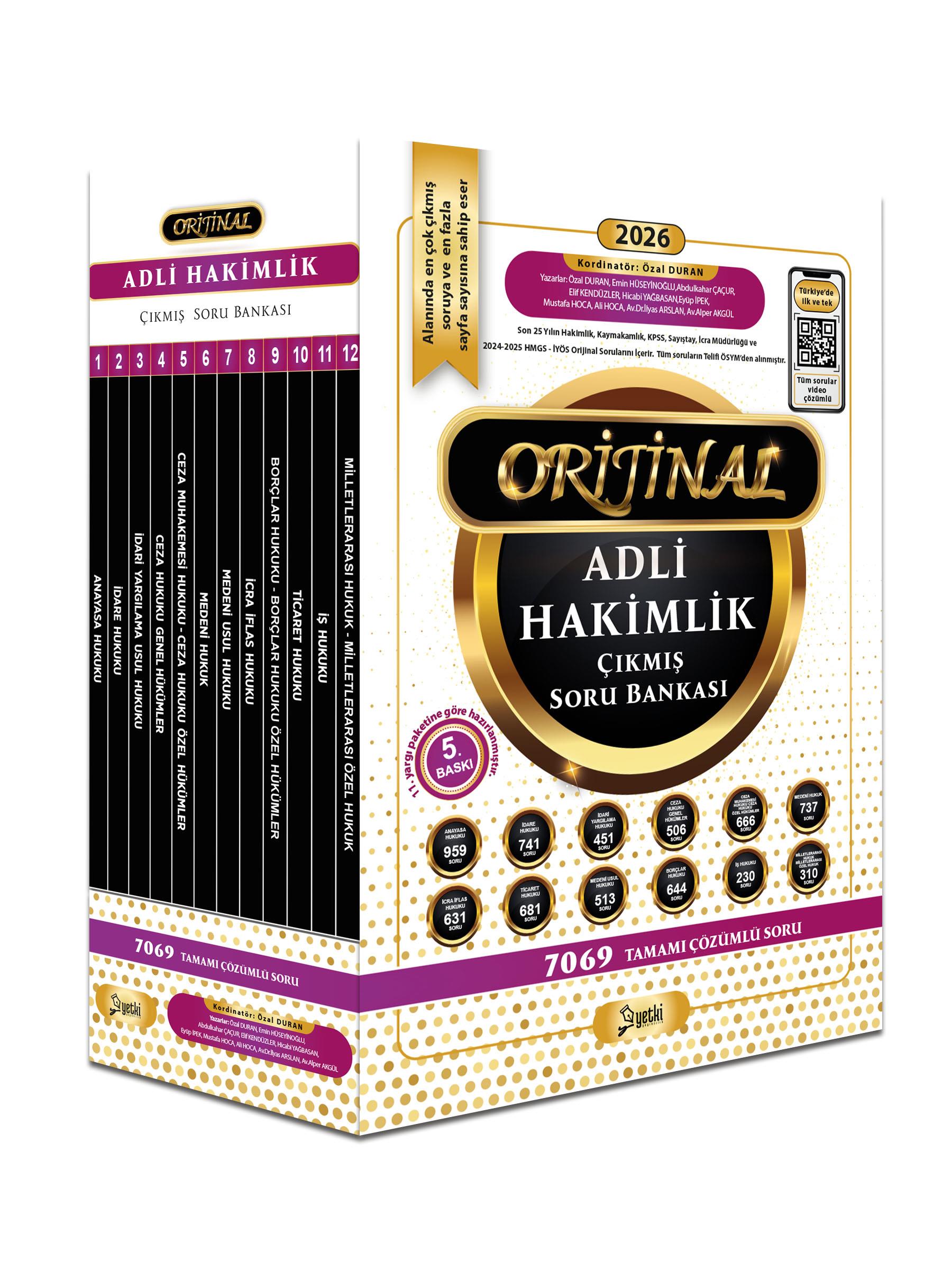 ORİJİNAL ADLİ HAKİMLİK ÇIKMIŞ SORU BANKASI SETİ 2026