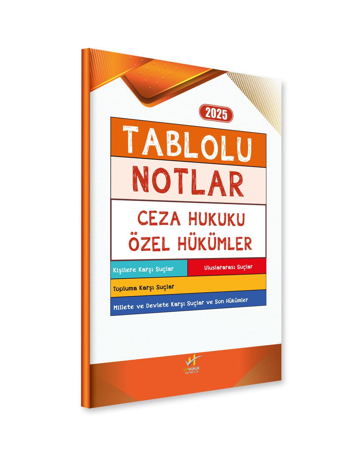 TABLOLU NOTLAR CEZA HUKUKU ÖZEL HÜKÜMLER 2025
