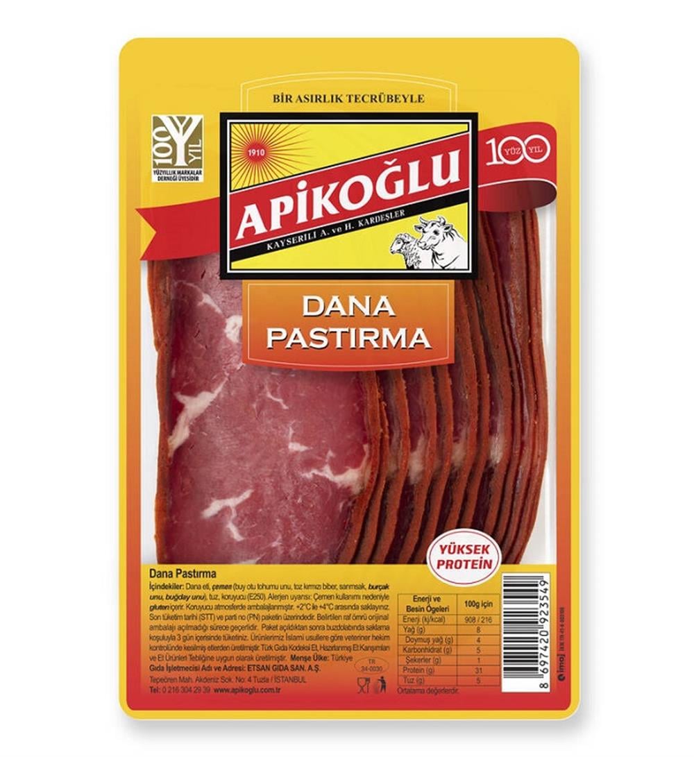 APIKOGLU PASTIRMA DILIMLI SECME 90 GR