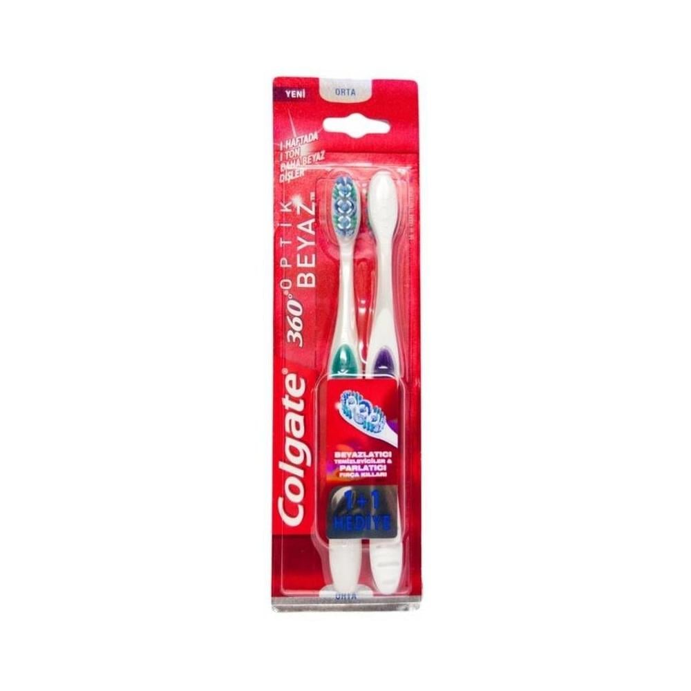 Colgate Diş Fırçası 360 Optik Beyaz Orta 1+1