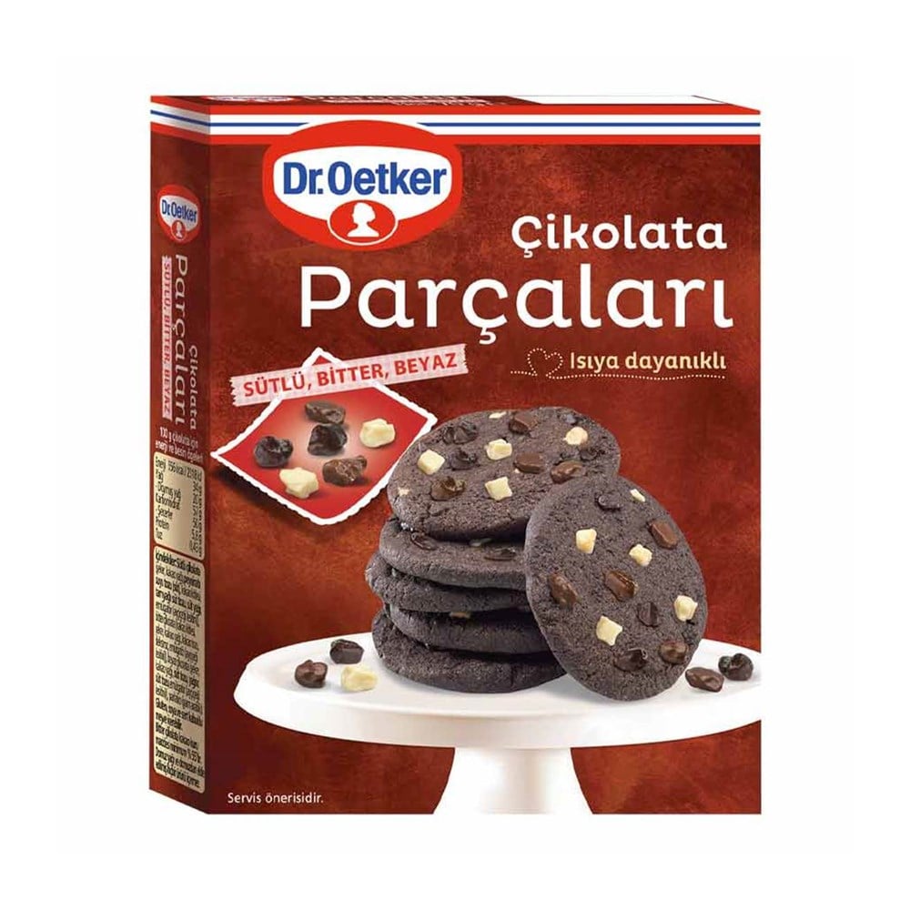Dr. Oetker Dekor Çikolata Parçaları Sütlü Bitter Beyaz 70 Gr