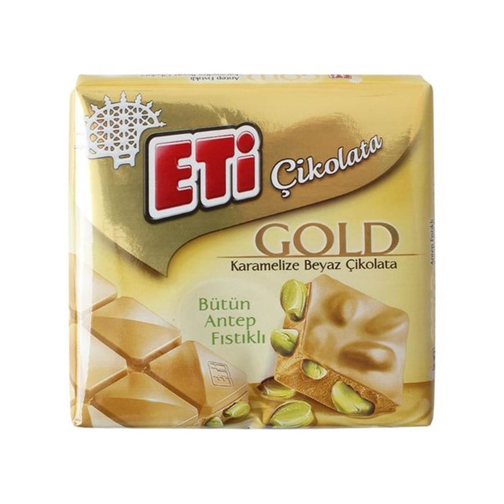 Eti Çikolata Gold Kare Antep Fıstıklı 60 Gr