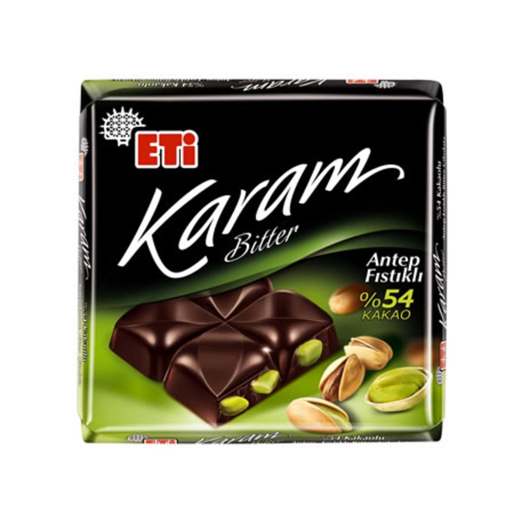 Eti Karam Bitter Fıstıklı Çikolata %54 Kakao 60 Gr