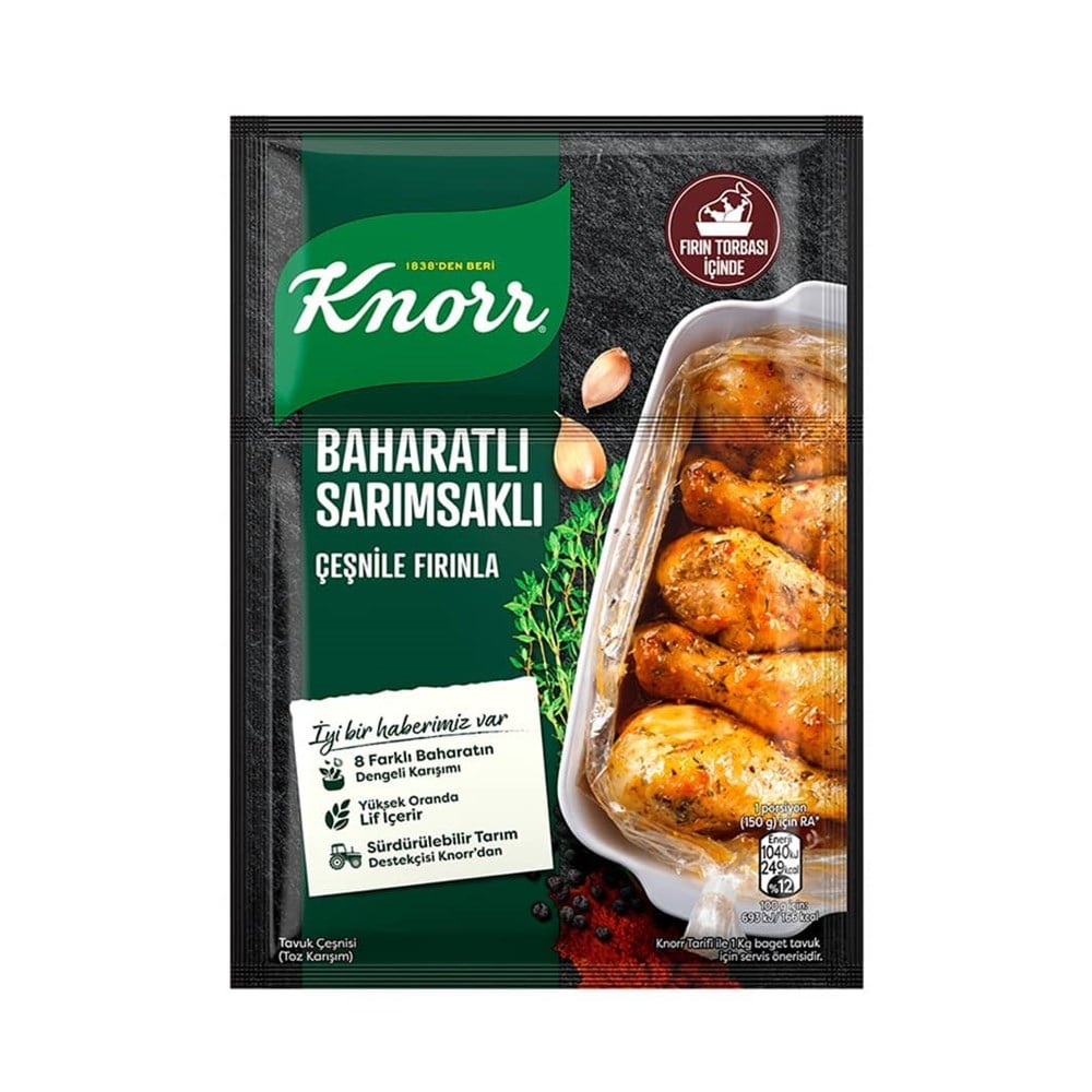 Knorr Fırında Tavuk Çeşnisi Baharatlı & Sarımsaklı 34 Gr