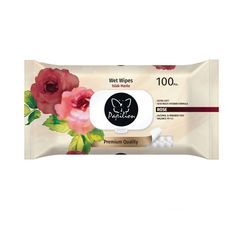 Papilion Islak Havlu Güllü 100'lü