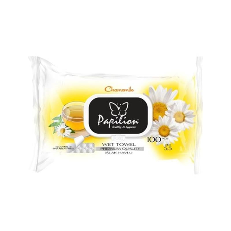 Papilion Islak Havlu Papatyalı 100'lü