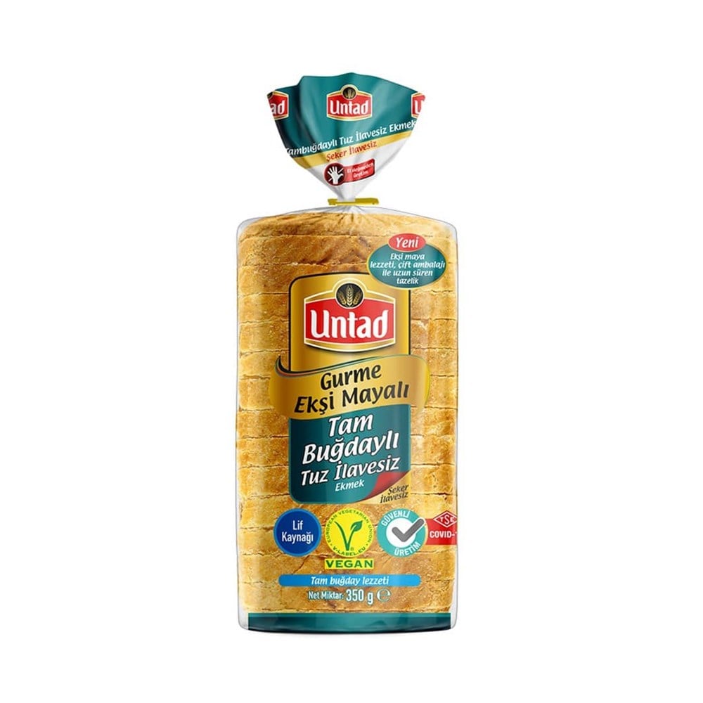 Untad Gurme Tam Buğdaylı Tuzsuz Ekmek 350 Gr