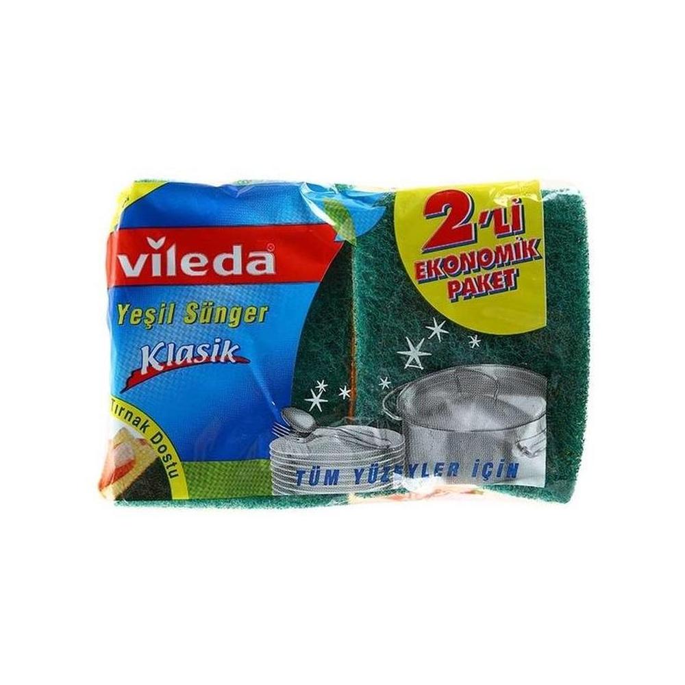 Vileda Glitzi Bulaşık Süngeri Yeşil Oluklu 1+1