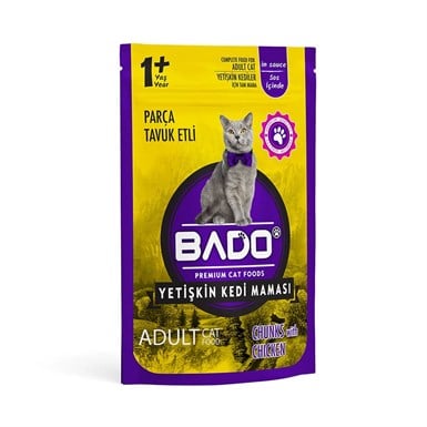 Bado Kedi Yaş Mama Erişkin Parça Tavuk Etli 85 Gr