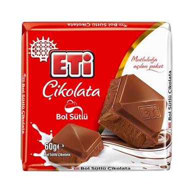 ETI (82081) CIKOLATA BOL SUTLU KARE 60 GR
