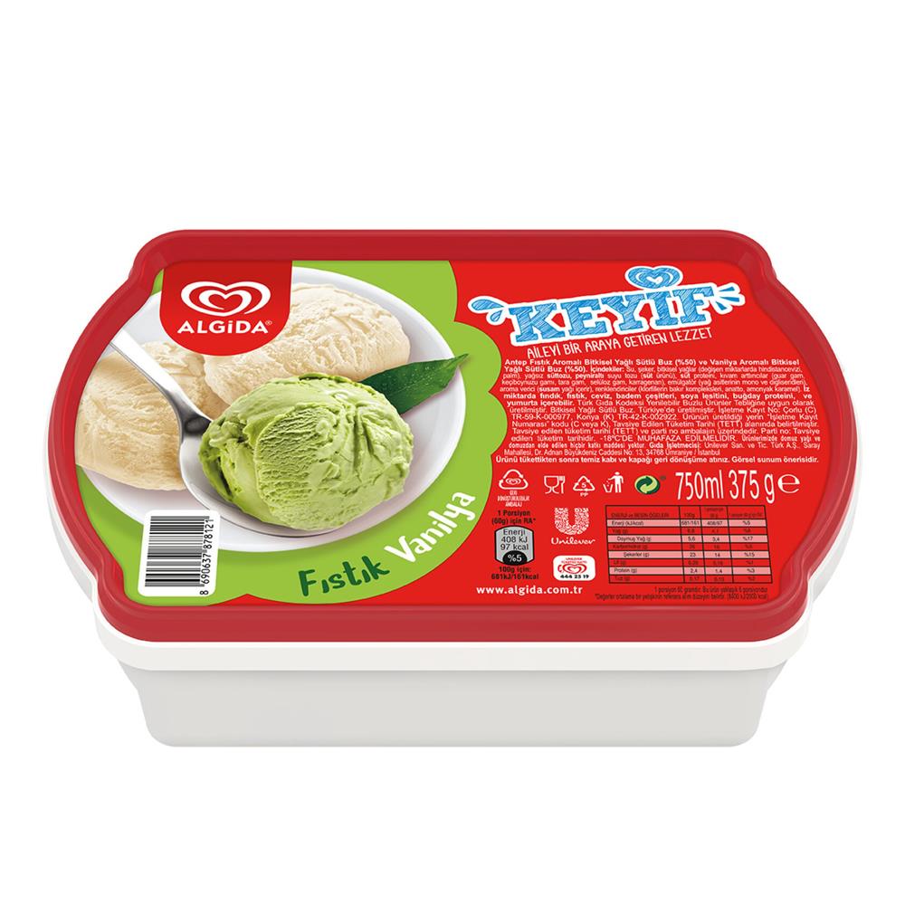 ALGIDA KEYIF FISTIK&VANILYA 750 ML