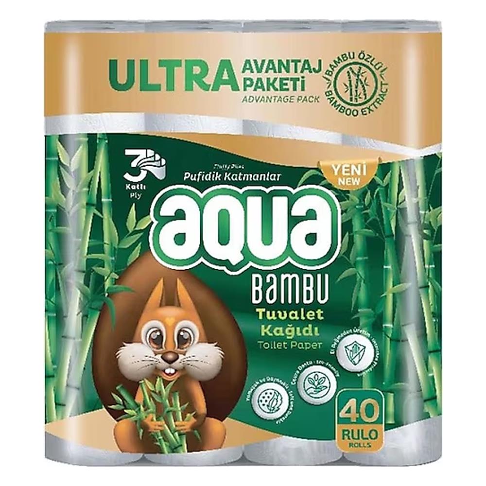 AQUA TUVALET KAGIDI BAMBU 3 KATLI 40 LI
