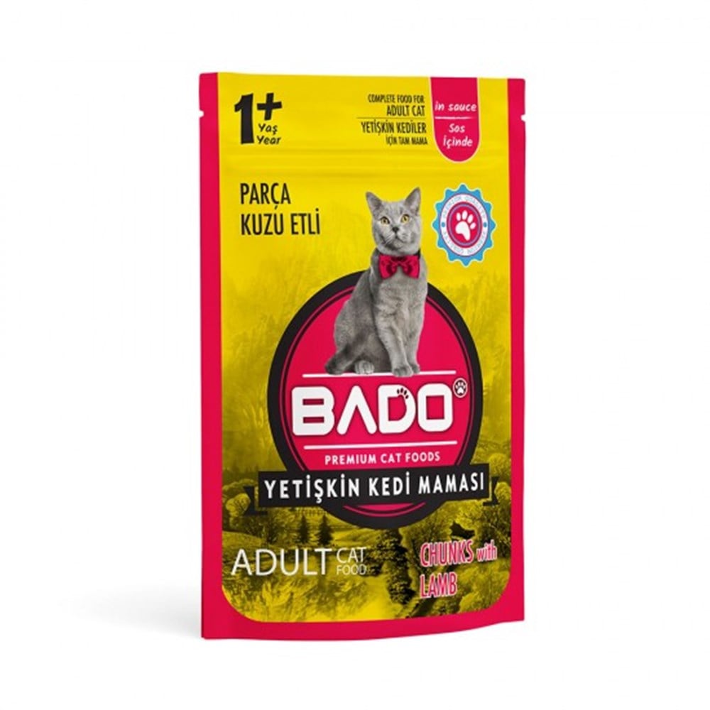 Bado Kedi Yaş Mama Erişkin Parça Kuzu Etli 85 Gr