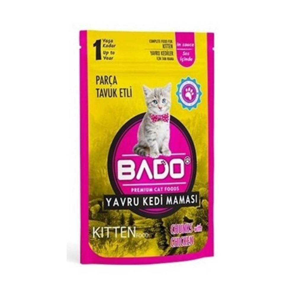 Bado Kedi Yaş Mama Yavru Parça Tavuk Etli 85 Gr