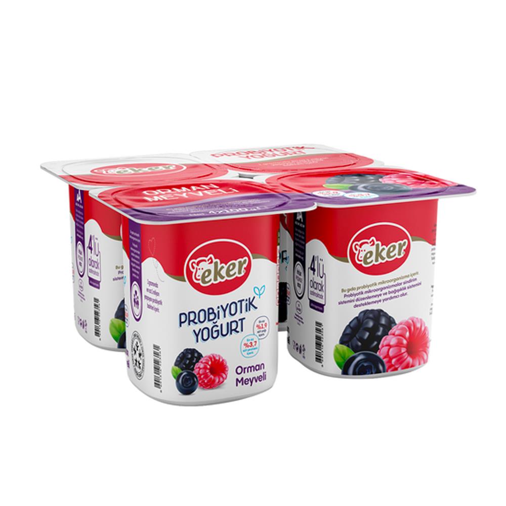 EKER PROBIYOTIK YOGURT ORMAN MEYVELI 4 X 100 GR