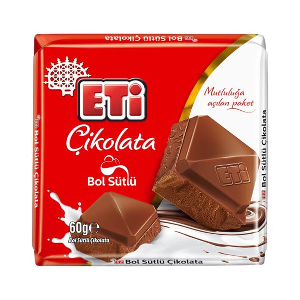 ETI (82081) CIKOLATA BOL SUTLU KARE 60 GR