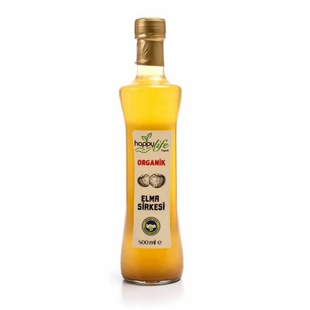 Happy Life Organik Elma Sirkesi Cam 500 Ml