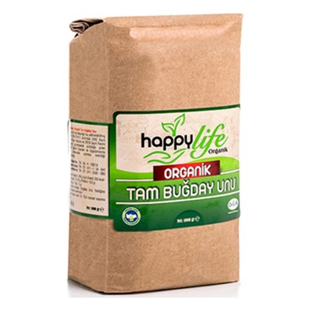Happy Life Organik Tam Buğday Unu 1 Kg