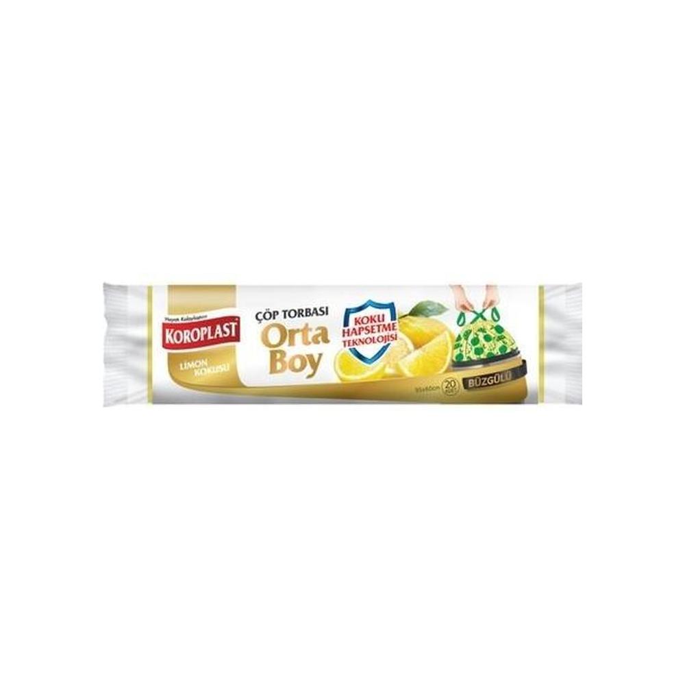 Koroplast Limon Kokulu Orta Boy Çöp Poşeti 55*60
