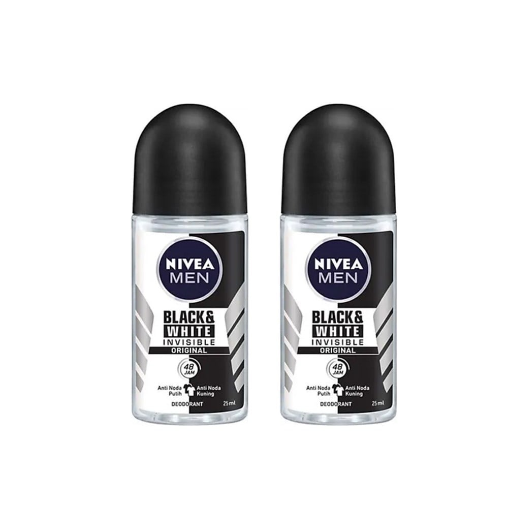 NIVEA ROLL ON FOR MEN BLACK WHITE INVISIBLE 25 ML+25 ML
