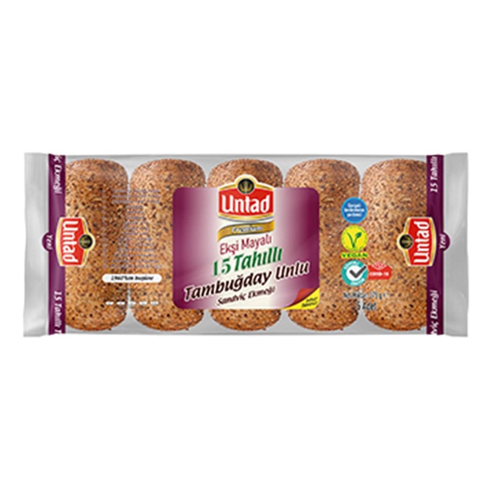 Untad Premium Ekşi Maya 15 Tahıllı Sandviç 375 Gr