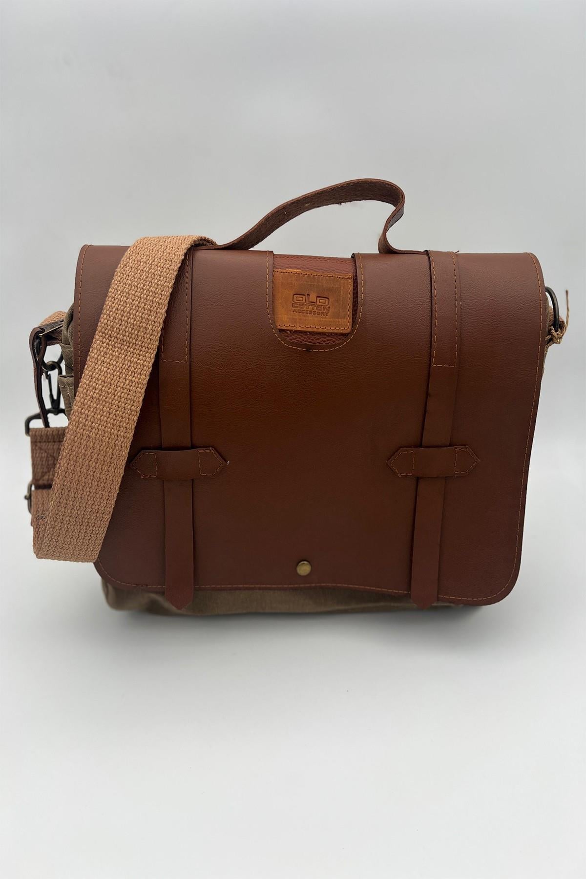 Camel Renk Askılı Orta Boy Vintage Omuz Çantası